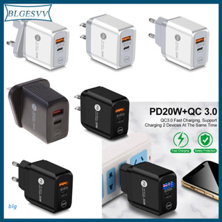 Blg อะแดปเตอร์ชาร์จโทรศัพท์มือถือแบบด่วน 3.0 Pd Usb 20 W Type C