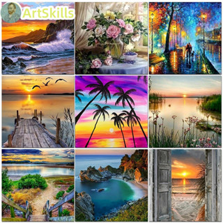 Painting By Numbers Kit Landscape DIY Oil Acrylic Modern Canvas Adult Set Home Decoration Art Coloring Picture Gift