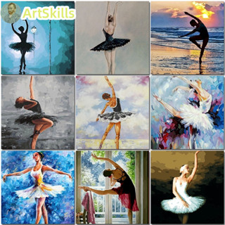 Painting By Numbers Dancers Set Acrylic Paint For Adults Ballet Figure Canvas DIY Frame Drawing Coloring By Numbers Decoration