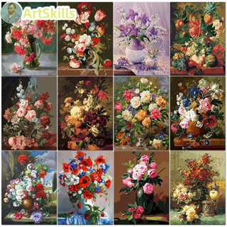 Painting By Number Classic Flower For Adults DIY Room Wall Art Pictures By Number Floral Home Decoration Gift 40x50cm