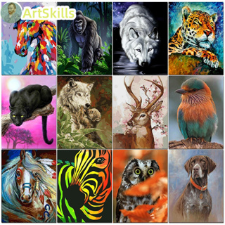 Painting By Numbers Wolf Oil Pictures For Adults DIY Craft Kits Frame On Canvas Acylic Paint Coloring By Numbers Deco