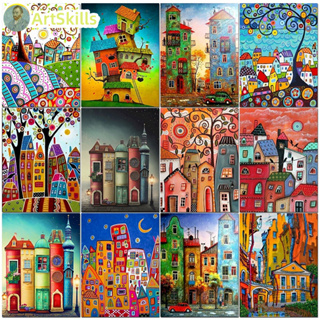 Craft Painting By Numbers Color Houses Drawing On Canvas Originality Diy Handmade Paintings Gift Kits For Home Decor