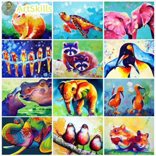 Painting By Numbers Handpainted Colorful Animal Picture Paint DIY Coloring By Numbers Adults Crafts Gift