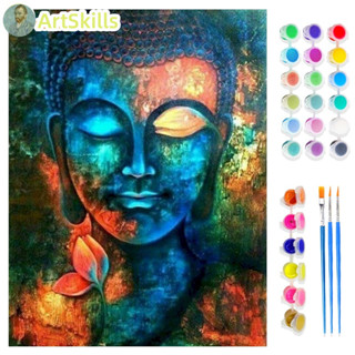 DIY Handwork Paint By Number Lord Buddha On Canvas Religious Kit For Adult Drawing Coloring By Number Picture Home De