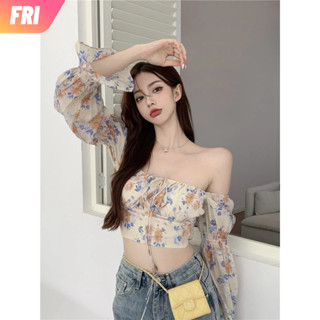 [FRI] เสื้อแขนสั้น ลายดอกไม้ แฟชั่นฤดูร้อน