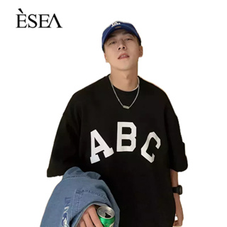 ESEA เสื้อยืดผู้ชาย ย้อนยุค แฟชั่นสบาย ๆ เสื้อยืดผู้ชาย อินเทรนด์ หลวม ทุกการแข่งขัน ผู้ชาย แขนสั้น