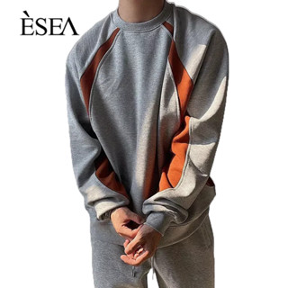 ESEA เสื้อสเวตเตอร์ผู้ชายเป็นที่นิยมตัดกันเย็บแฟชั่นความรู้สึกฤดูใบไม้ผลิและฤดูใบไม้ร่วงแบรนด์แฟชั่นบาง INS สไตล์เสื้อสเวตเตอร์ผู้ชาย