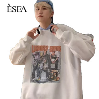 ESEA เสื้อสเวตเตอร์ผู้ชายอินเทรนด์แบรนด์ฤดูใบไม้ผลิและฤดูใบไม้ร่วงสไตล์ยุโรปและอเมริกาสไตล์วินเทจ INS สไตล์แฟชั่นป๊อปพิมพ์เสื้อสเวตเตอร์แขนยาวของผู้ชาย