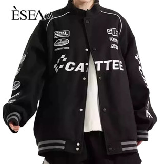 ESEA เสื้อโค้ทผู้ชาย: ฤดูใบไม้ผลิและฤดูใบไม้ร่วง INS สไตล์แบรนด์อินเทรนด์สไตล์ยุโรปและอเมริกาแฟชั่นย้อนยุคยอดนิยมรถจักรยานยนต์คู่เสื้อโค้ทผู้ชาย