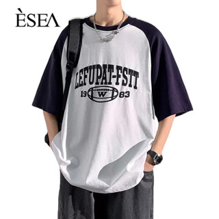 ESEA เสื้อยืดผู้ชายบางส่วนระบายอากาศเวอร์ชั่นเกาหลีหลวมทุกการแข่งขันเสื้อยืดผู้ชายอินเทรนด์การพิมพ์ลำลองแขนสั้น