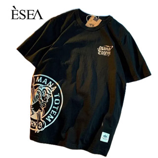 ESEA เสื้อยืดผู้ชายอินเทรนด์สบาย ๆ เสื้อยืดผู้ชายแฟชั่นแขนสั้นและอารมณ์