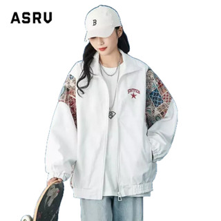 ASRV ฤดูใบไม้ผลิและฤดูใบไม้ร่วงใหม่อินเทรนด์สไตล์จีนเย็บเสื้อแจ็คเก็ตคอปกผู้ชาย Retro Street หลวมคู่ All-Match แจ็คเก็ตลำลอง