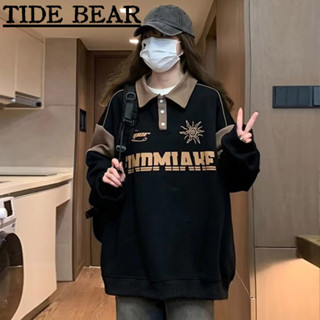 Tide BEAR ใหม่ เสื้อโปโล แขนสั้น พิมพ์ลายตัวอักษร แนวสตรีท อเมริกันย้อนยุค ความรู้สึกระดับไฮเอนด์ สําหรับผู้ชาย