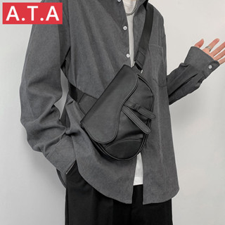 A.t.a Street Wear กระเป๋าคาดอก กระเป๋าสะพายไหล่ กระเป๋าหนัง สไตล์ญี่ปุ่น เข้ากับทุกการแต่งกาย สําหรับผู้ชาย