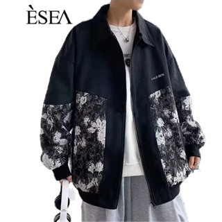 Esea เสื้อโค้ทแจ็กเก็ต แฟชั่นฤดูใบไม้ผลิ และฤดูใบไม้ร่วง สไตล์ยุโรป และอเมริกา เรโทร สําหรับผู้ชาย