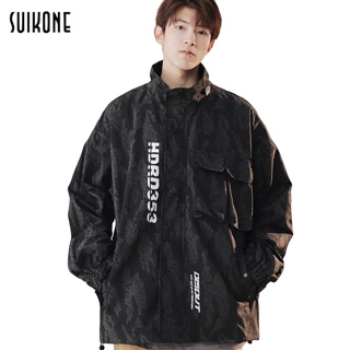 Suikone เสื้อแจ็กเก็ตแขนยาว คอปก สไตล์ญี่ปุ่น ฮาราจูกุ ใส่ได้ทั้งชาย และหญิง