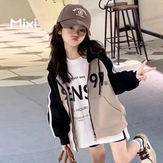เสื้อแจ็คเก็ตกีฬาลำลองสำหรับเด็กผู้หญิง
