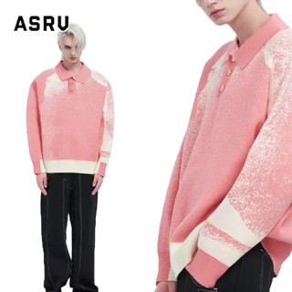 Asrv เสื้อกันหนาวแขนยาว ผ้าถัก ไล่โทนสี สีชมพู และสีขาว