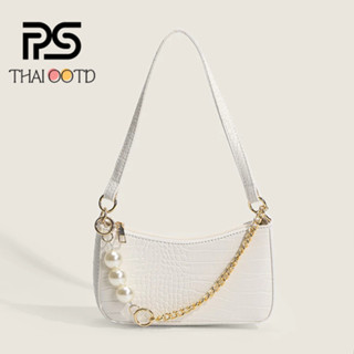 【THAI OOTD】ภาษาฝรั่งเศส ลายจระเข้ กระเป๋าใต้วงแขน กระเป๋าสะพายข้างสไตล์เกาหลี กระเป๋าแฟชั่นผู้หญิง