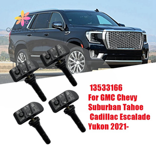 เซนเซอร์วัดความดันลมยาง TPMS 4 ชิ้น 13533166 ผ้าโพกหัว สําหรับ GMC Chevy Suburban Tahoe Cadillac Escalade Yukon 2021