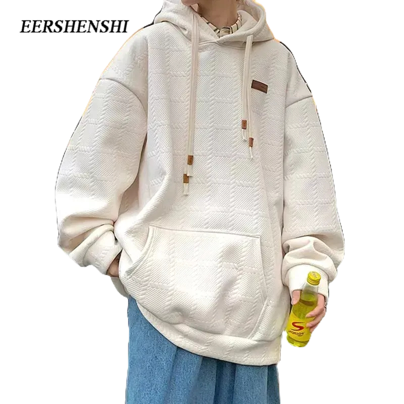Sweatshirts 252 บาท EERSHENSHI เสื้อสเวตเตอร์ผู้ชายน่ารักฤดูใบไม้ร่วงและฤดูหนาวสไตล์ยุโรปและอเมริกาสไตล์การออกแบบแฟชั่นย้อนยุคความรู้สึกของผู้ชายแขนยาวเสื้อสเวตเตอร์มีฮู้ด Men Clothes