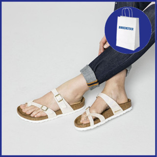 ต้นฉบับ Birkenstock แฟชั่นสตรีรองเท้าแตะหนังชายหาดรองเท้าผู้ชายคู่หัวเข็มขัดรองเท้าลุยสีดำ 35-46