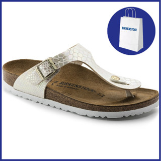 Gizeh Birko-Flor Cream Shiny Snake BIRKEN พร้อมถุงกระดาษ สําหรับผู้ชาย ผู้หญิง