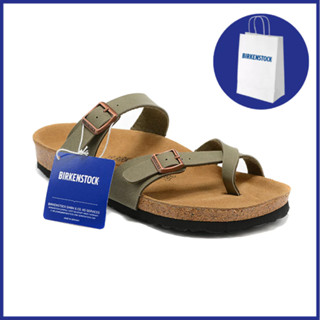 มาตรฐานแท้ 1:1 Birkenstock รองเท้าแตะ Birkenstock ชุด Birkenstock นิ้วเท้า สีเทา น้ํามันขี้ผึ้ง 34#--46#