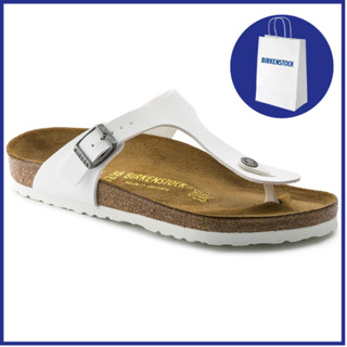 Birkenstock รองเท้าแตะ ส้นเตารีด สีขาว สําหรับผู้ชาย และผู้หญิง