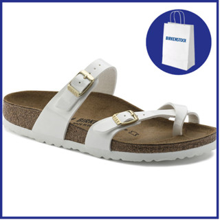 Birkenstock รองเท้าแตะ ลายดอกไม้ Mayari Birko สีขาว สําหรับผู้หญิง