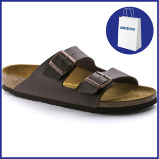 Birkenstock Arizona รองเท้าแตะสองสาย สีน้ําตาลเข้ม