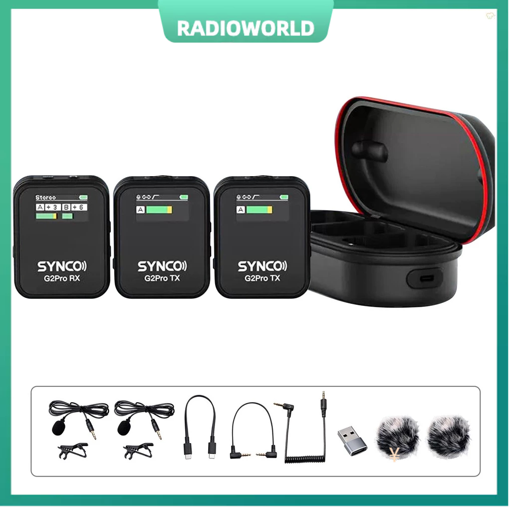 SYNCO G2A1 Pro Wireless Microphone System with 1 Receiver and 1 Microphone for Versatile Recording