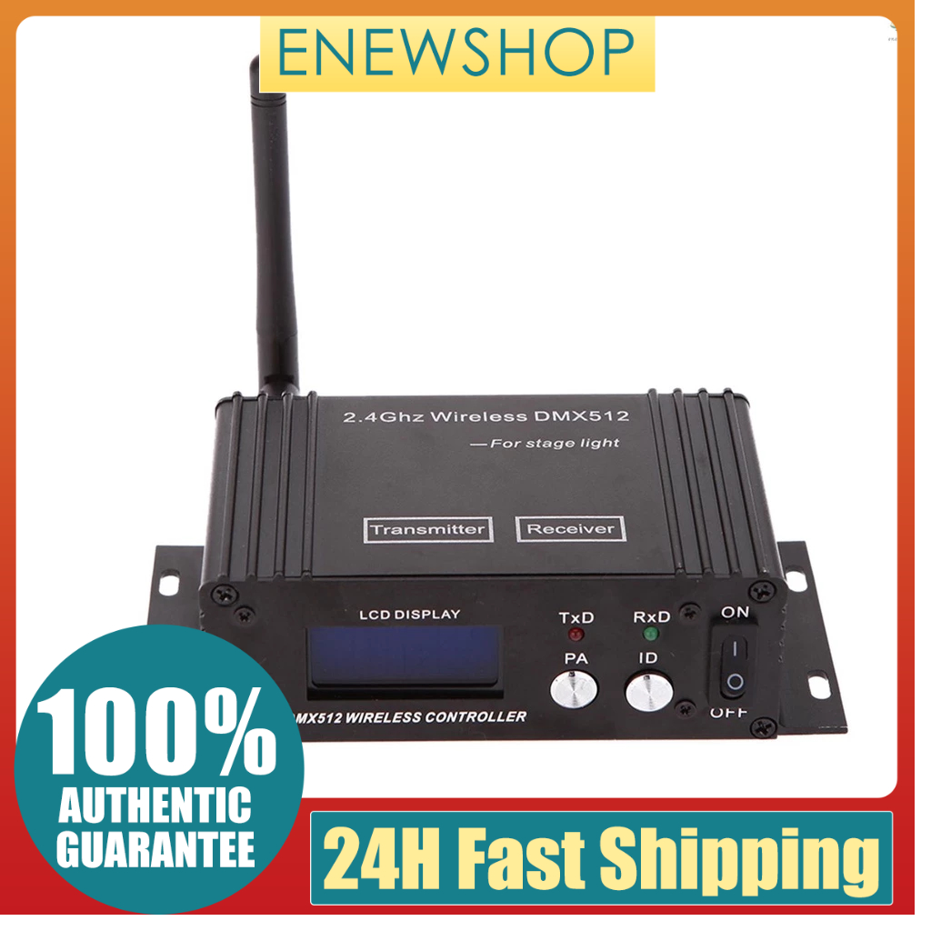 Enew) อุปกรณ์รับส่งสัญญาณ ควบคุมไฟ ไร้สาย 2.4G DMX 512 หน้าจอ LCD ปรับได้