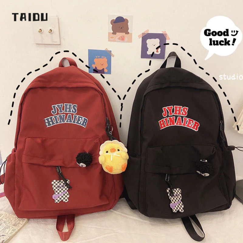 Taidu กระเป๋าเป้สะพายหลัง อเนกประสงค์ ขนาดใหญ่ จุของได้เยอะ แบบเรียบง่าย สไตล์เกาหลีเรโทร สําหรับผู้ชาย และนักเรียน