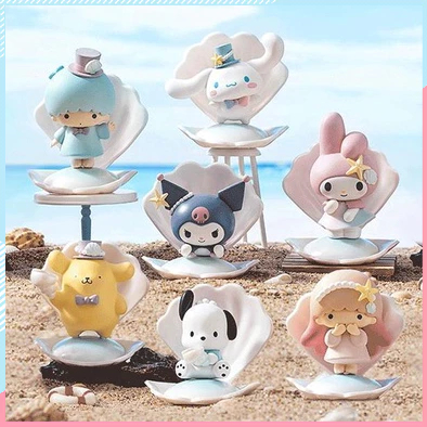 Sanrio Blue Sea Holiday Series กล่องสุ่ม Kuromi Cinnamoroll แฮนด์เมด สําหรับเด็กผู้หญิง