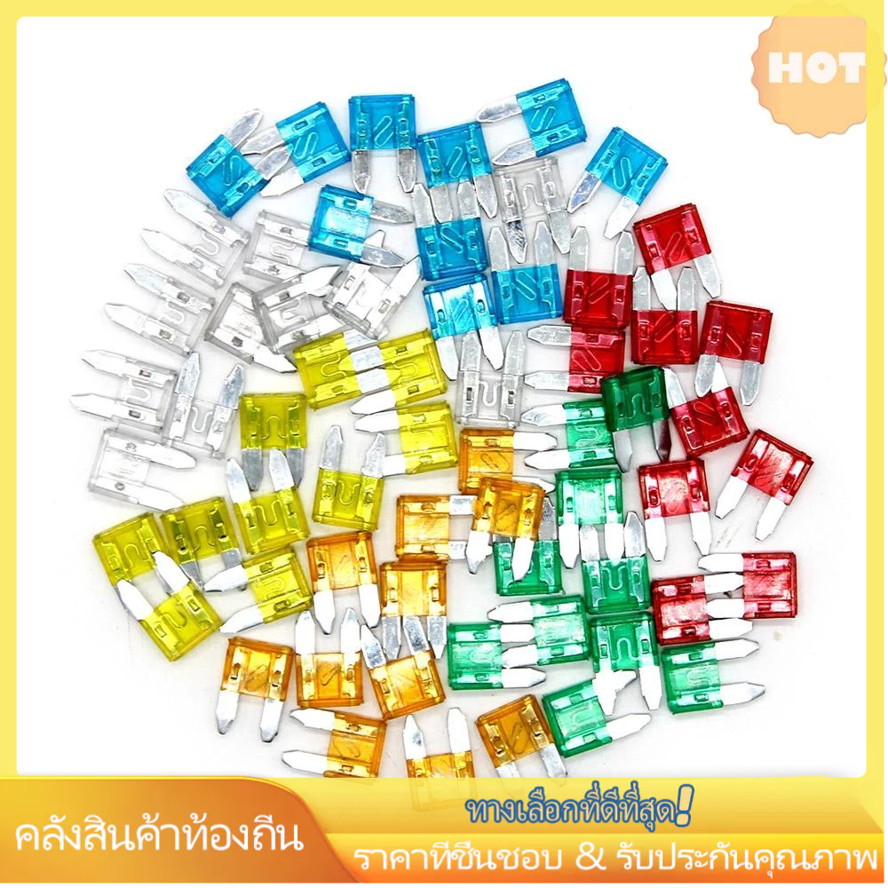 ชุดฟิวส์เบลด ขนาดเล็ก 5A 10A 15A 20A 25A 30A สําหรับรถยนต์ รถบรรทุก จํานวน 60 ชิ้น