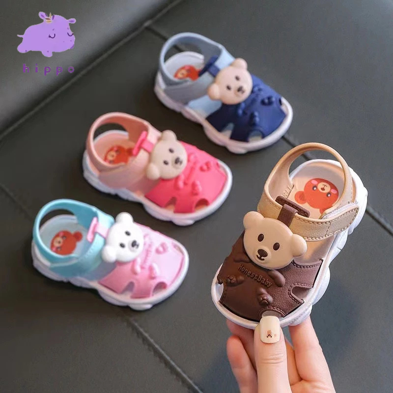 รองเท้าแตะเด็กหัดเดินรูปการ์ตูน แบบหุ้มเท้ามีที่รัดส้น