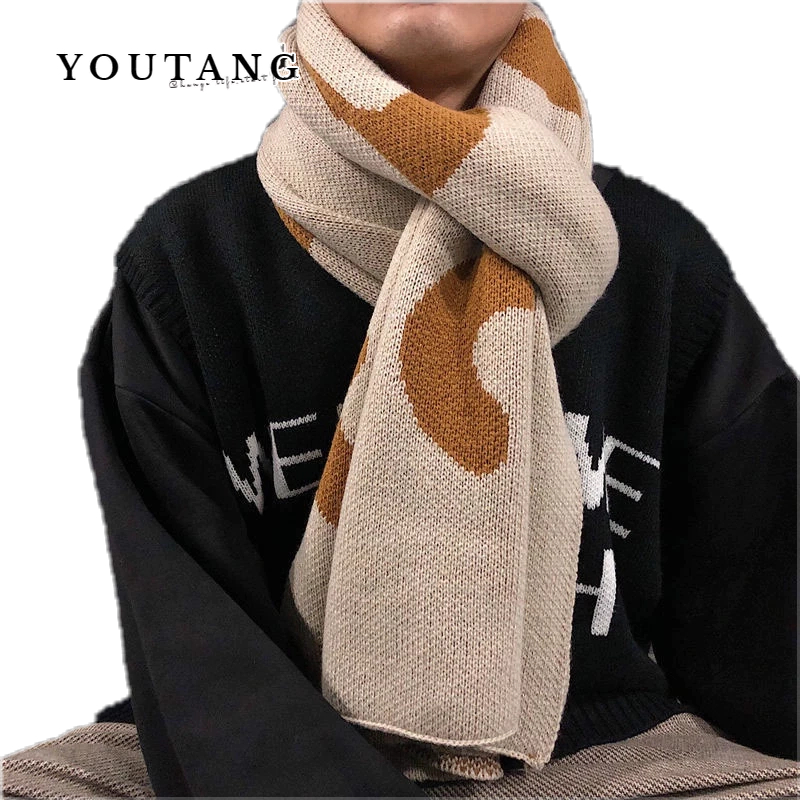 YOUTANG ผ้าพันคอ ผ้าวูล แบบหนา ให้ความอบอุ่น หลากสี สไตล์เกาหลี เหมาะกับของขวัญคริสต์มาส แฟชั่นสําหรับผู้ชาย และผู้หญิง