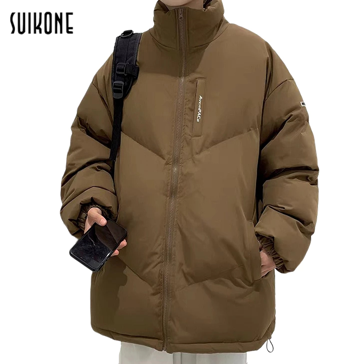Suikone เสื้อแจ็กเก็ตลําลอง แบบหนา ทรงหลวม ให้ความอบอุ่น สไตล์ฮ่องกง แฟชั่นฤดูหนาว สําหรับผู้ชาย และผู้หญิง