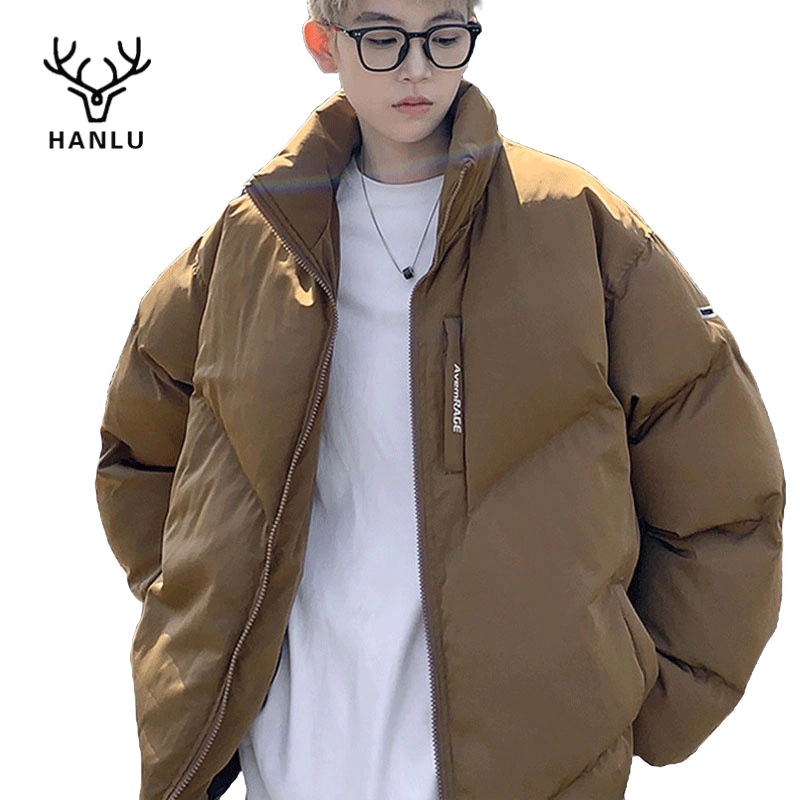 เสื้อแจ็กเก็ตลําลอง ผ้าฝ้าย แบบหนา ทรงหลวม สีพื้น แฟชั่นฤดูใบไม้ร่วง และฤดูหนาว สไตล์ฮ่องกง สําหรับผู้ชาย และผู้หญิง