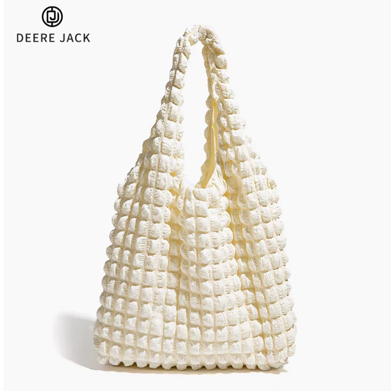 Deere Jack ยอดนิยมแฟชั่นอารมณ์เรียบง่ายพร็อพกระเป๋าพับไหล่รักแร้กระเป๋าถังแบบพกพาน้ำ