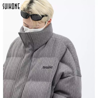 Suikone เสื้อแจ็กเก็ตลําลอง แบบหนา ทรงหลวม ให้ความอบอุ่น สไต…