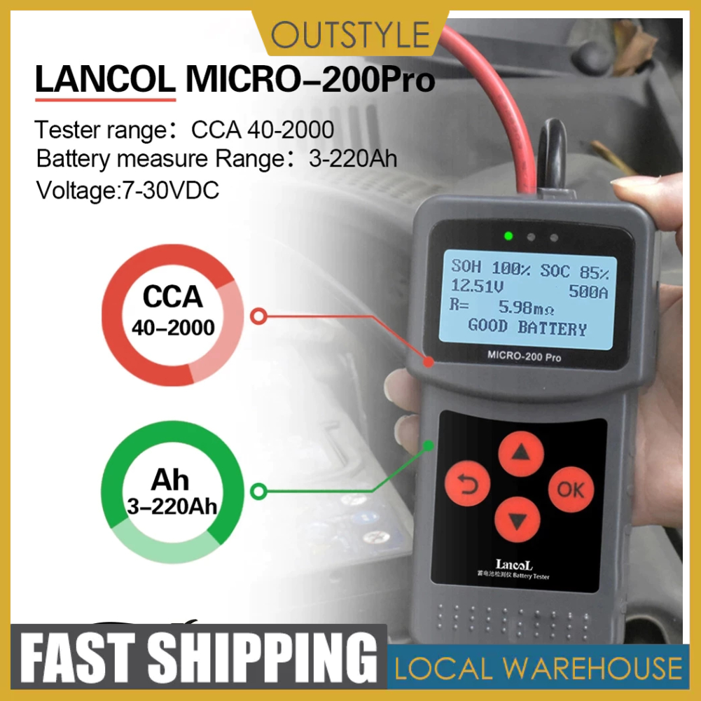 จัดส่งด่วนในพื้นที่ 🚚💨เครื่องวิเคราะห์แบตเตอรี่ Lancol รุ่น Micro-200 Pro - Digital Car Battery Test