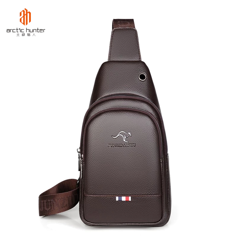ARCTIC HUNTER จัดส่งฟรี สินค้าพร้อมส่ง กระเป๋าสะพายข้าง หนัง PU ขนาดใหญ่ แฟชั่นสําหรับผู้ชาย