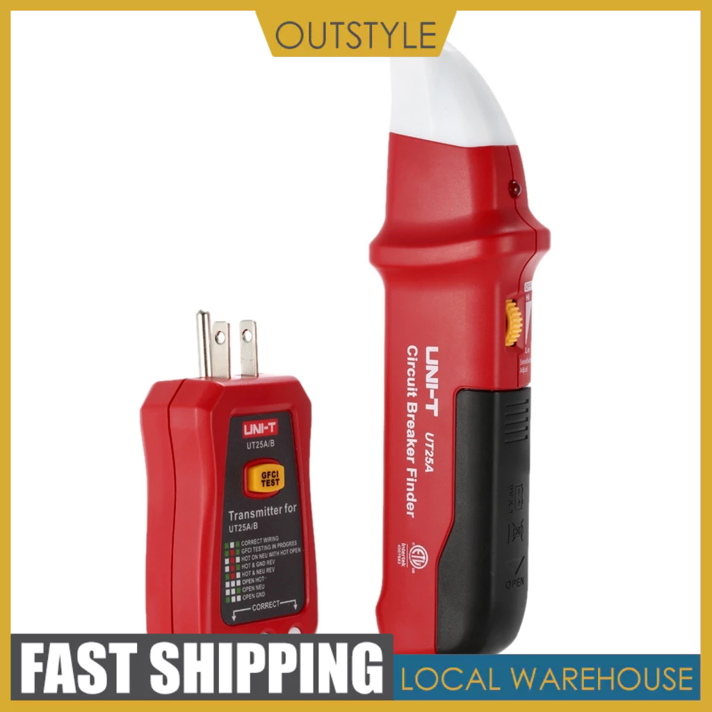 [การจัดส่งในพื้นที่]UNI-T UT25A UT25A/B เครื่องทดสอบซ็อกเก็ตเบรกเกอร์วงจรอัตโนมัติ พร้อมไฟแสดงสถานะ 