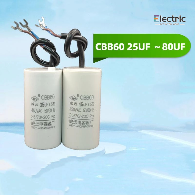 มอเตอร์ปั๊ม Cbb60 Water Operation Capacitor 450VAC 25UF~80UF 4593mm pxa4