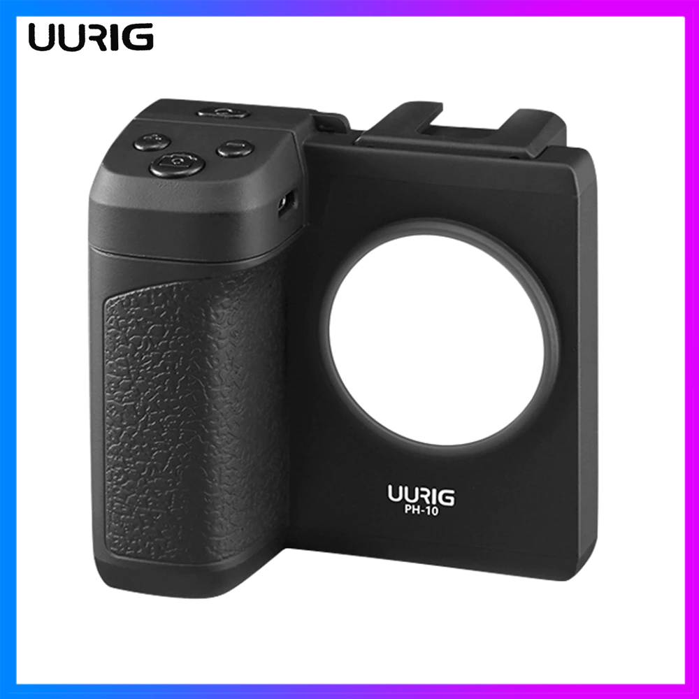 Uurig PH-10 ขาตั้งโทรศัพท์มือถือไร้สาย พร้อมรีโมตคอนโทรล เมาท์โคลด์ชู สกรู 1/4 นิ้ว มีไฟ LED แบบเปลี