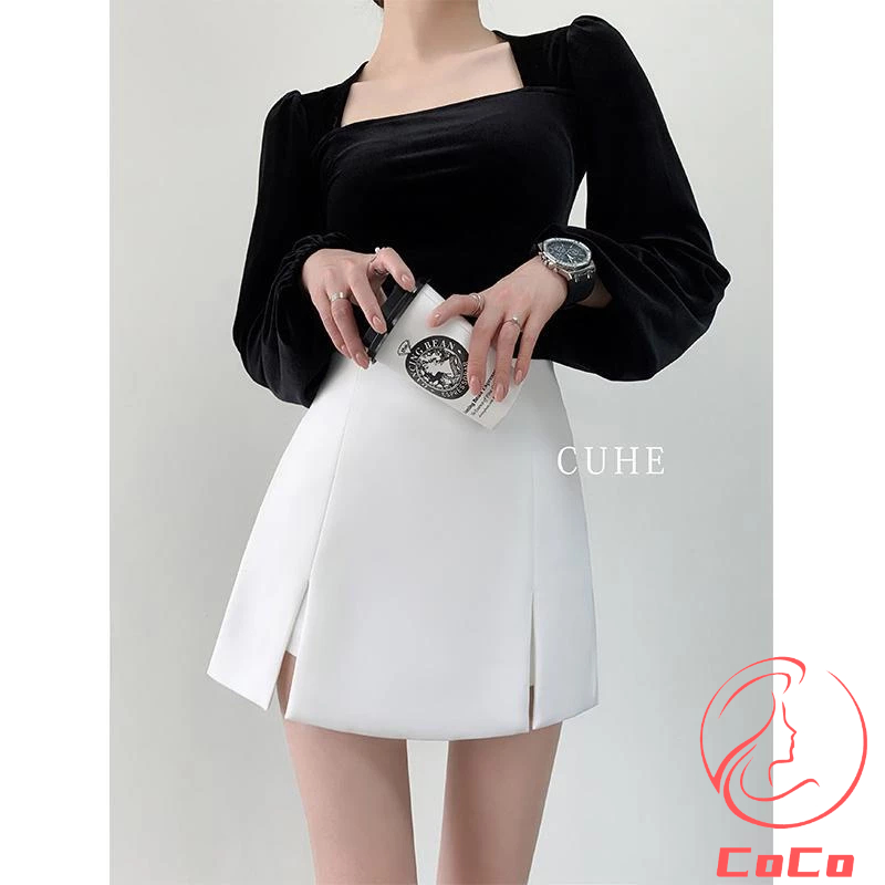พร้อมส่ง กระโปรงทรงเอ เอวสูง ขนาดใหญ่พิเศษ สําหรับผู้หญิง