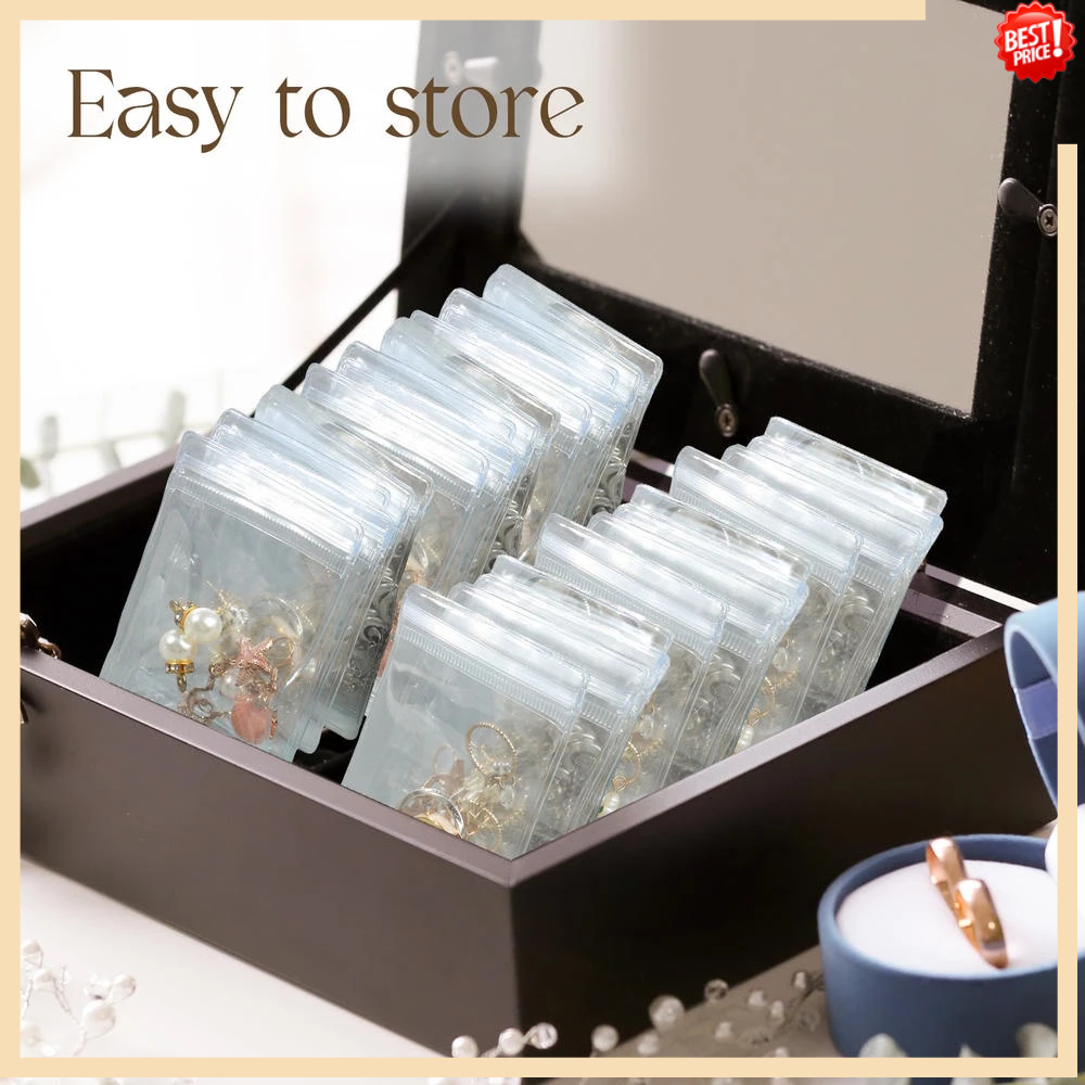 ถุง PVC แบบใส ป้องกันออกซิเดชั่น สําหรับใส่เครื่องประดับ ต่างหู สร้อยคอ 10 ชิ้น