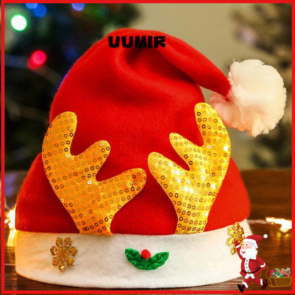 UUMIR หมวกคริสต์มาส ของขวัญคริสต์มาส คลาสสิก น่ารัก อุปกรณ์เทศกาล